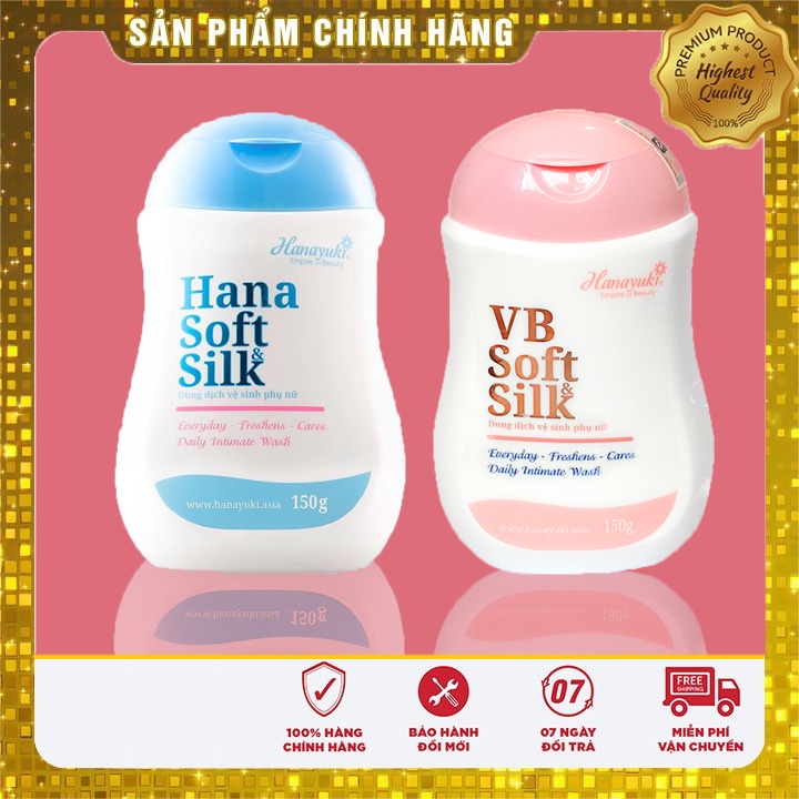 [Chính Hãng] Dung dịch vệ sinh vb hanayuki vb soft silk màu hồng và xanh 150ml