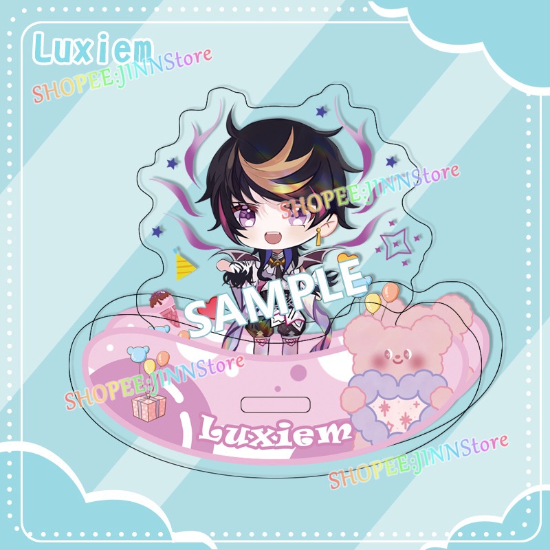 Jinn VTuber Luxiem Ike Eveland Mystas Vox Akuma Luca Kaneshiro Shu Yamino Đứng Bằng Acrylic Trang Trí Để Bàn Làm Quà Tặng