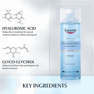 Nước cân bằng cho da nhạy cảm Eucerin DermatoCLEAN Toner 200ml