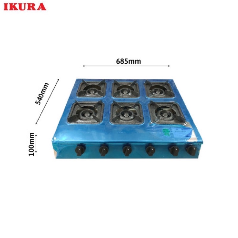 Bếp gas công nghiệp 6 họng,bếp gas 6 lò chuyên mỳ cay , bánh xèo
