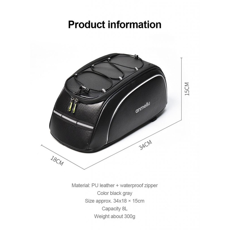 Túi da PU gắn yên sau xe máy đa năng tiện dụng