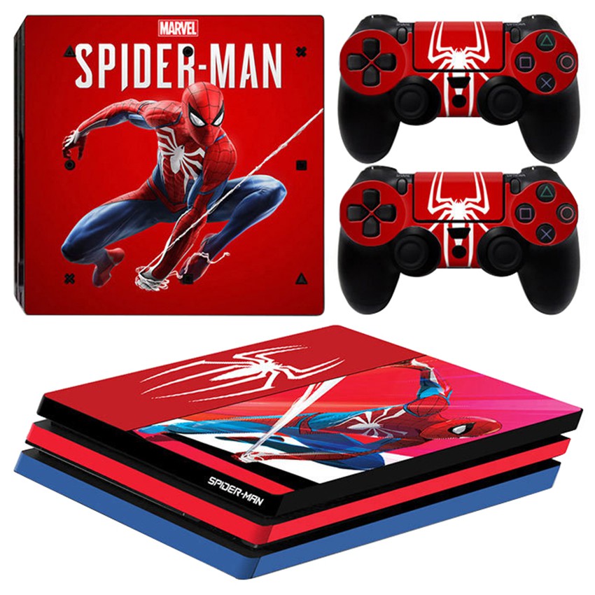 Miếng dán decal hình người nhện cho máy chơi game Sony Playstation 4 Pro Console & 2