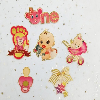 Que cắm bánh sinh nhật Set cắm em bé bình sữa vương miện