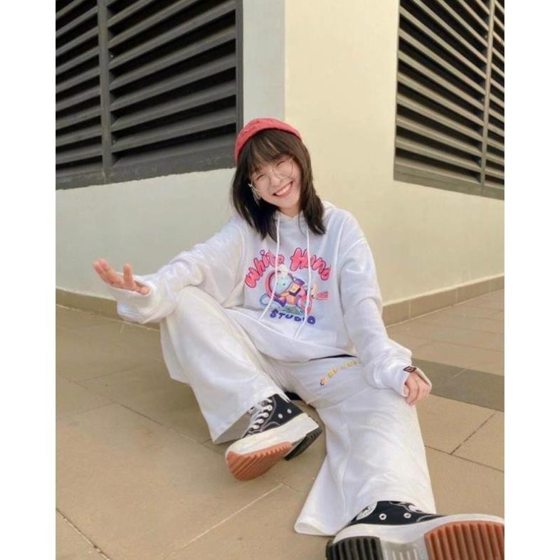 Áo Hoodie Nỉ Bông White Hand Mịn Đẹp Như Ảnh Form Áo Rộng Unisex Nam Nữ bao đẹp