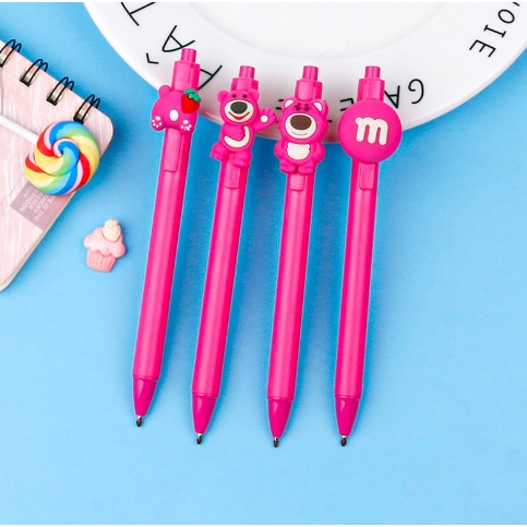 Bút gấu dâu tây lotso BBB47 heo mèo viết cute  dễ thương