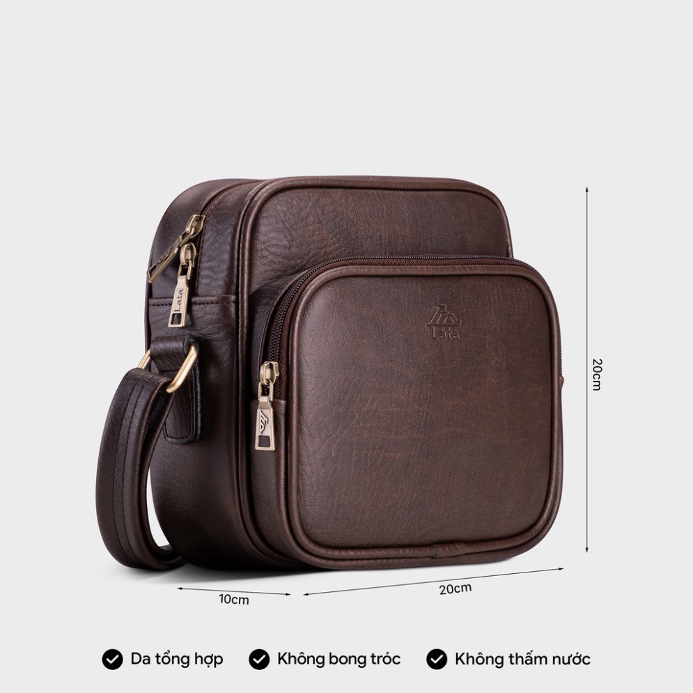 Túi đeo chéo nam ngăn đôi dáng ngang lịch lãm LATA TN20 - Bảo hành trọn đời
