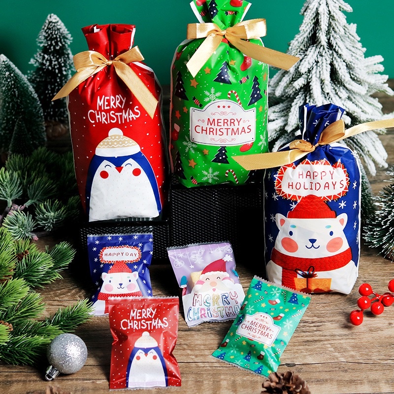 Set 10 túi rút Noel, xmas size 15 x 23.5 cm