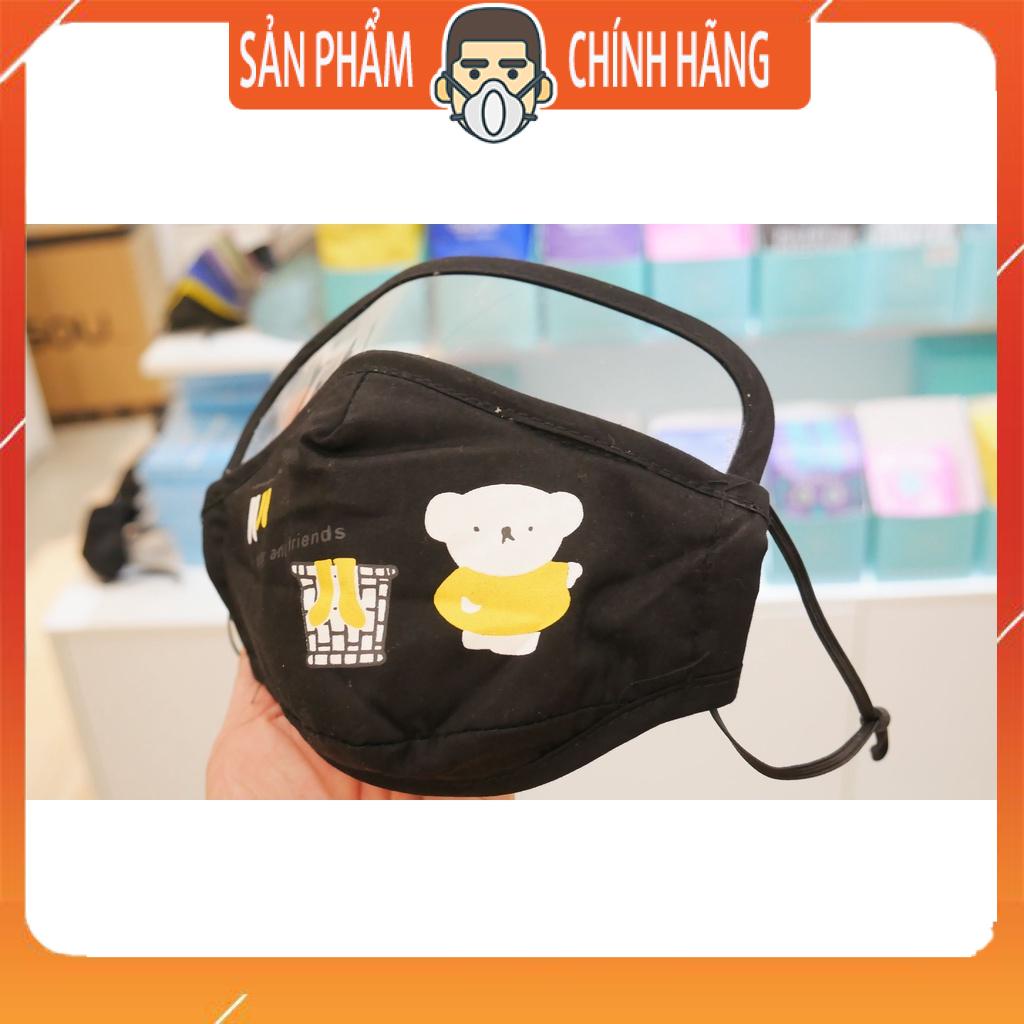 Khẩu trang cho trẻ em lọc bụi mịn có kính che chống bọt bắn an toàn cho trẻ