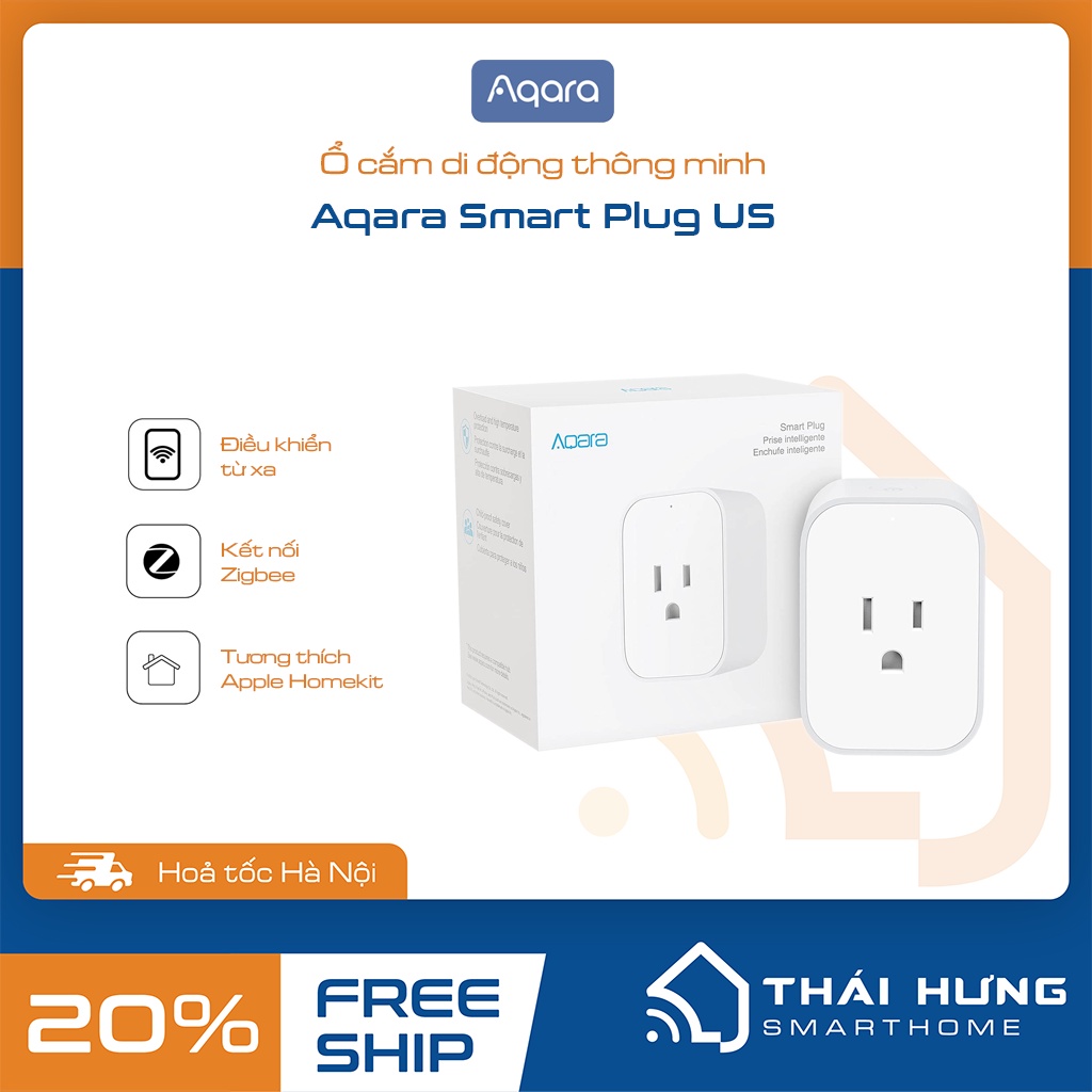 [Hỏa tốc HN]  Ổ cắm thông minh di động Aqara zigbee, chuẩn US