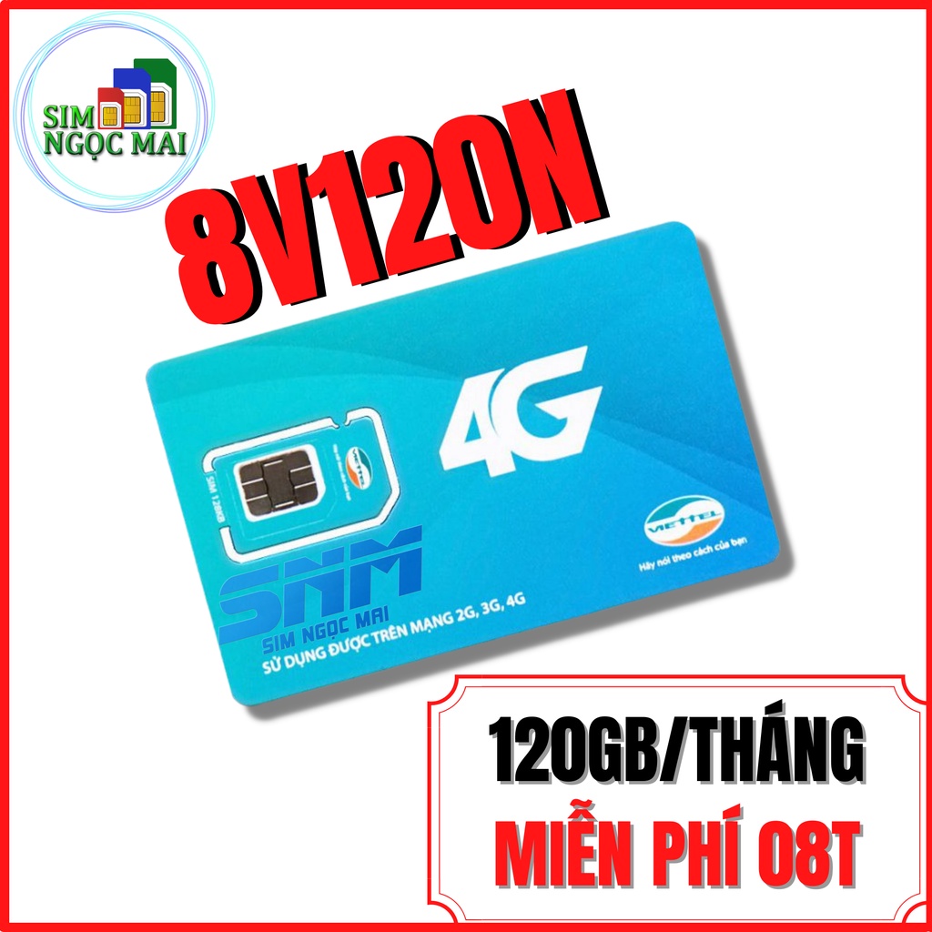 (FREE 12T) Sim 4G Viettel V150Z - V120N Trọn Gói 1 Năm - 16Tháng - 6GB/NGÀY - 1800GB / NĂM - Miễn Phí Gọi - Sim Ngọc Mai