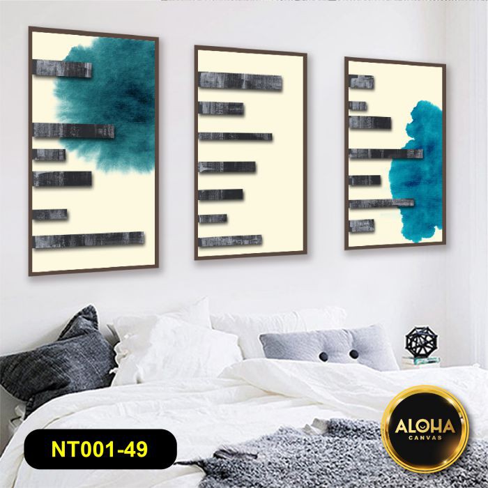 Giá Sock  Bộ 3 Tranh Treo Tường Phòng Khách Hiện Đại Khung Gỗ Tranh Phòng Ăn