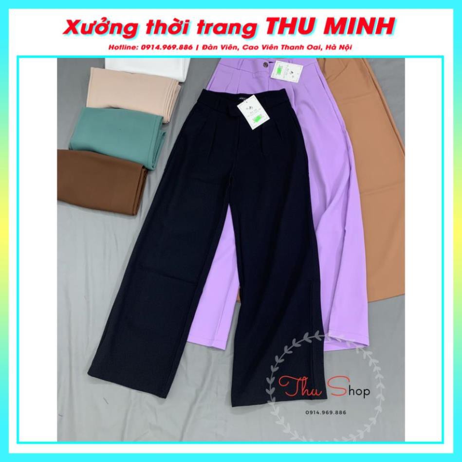 Quần xuông ống rộng, Quần vải ống rộng Culottes siêu dài 100cm hàng cao cấp Q2D05