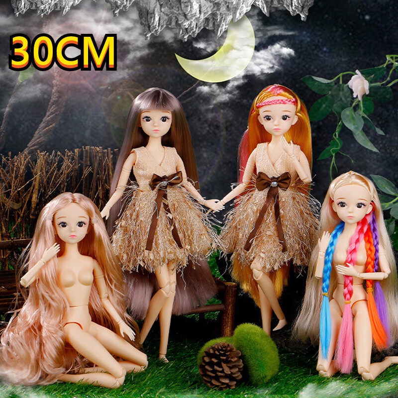 Búp bê Dolly 3D mắt thật 11 khớp cơ thể 30CM