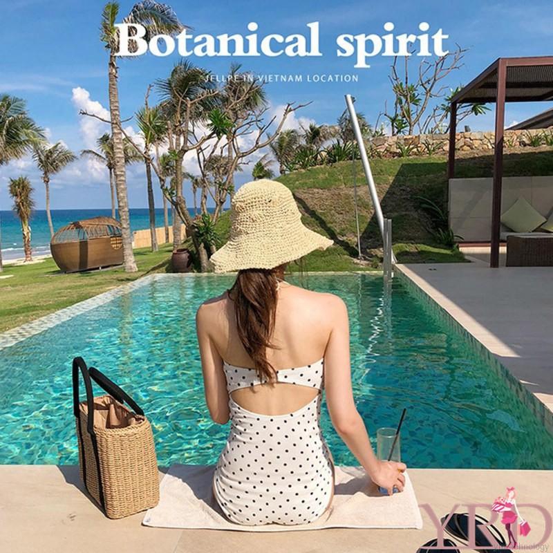 Bikini một mảnh ngực nơ họa tiết chấm bi gợi cảm cho nữ | BigBuy360 - bigbuy360.vn