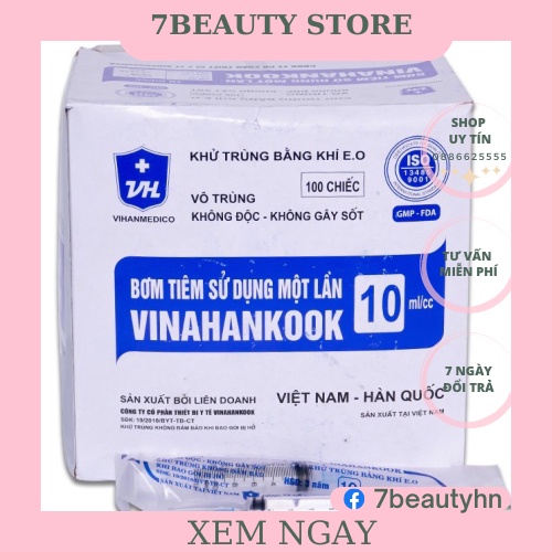 1 hộp Kim tiêm y tế 5cc 100c dùng trong spa thẫm mỹ viện lấy máu prp