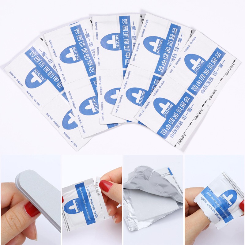 Set 10 Miếng Giấy Ướt Tẩy Sơn Móng Tay Tiện Dụng