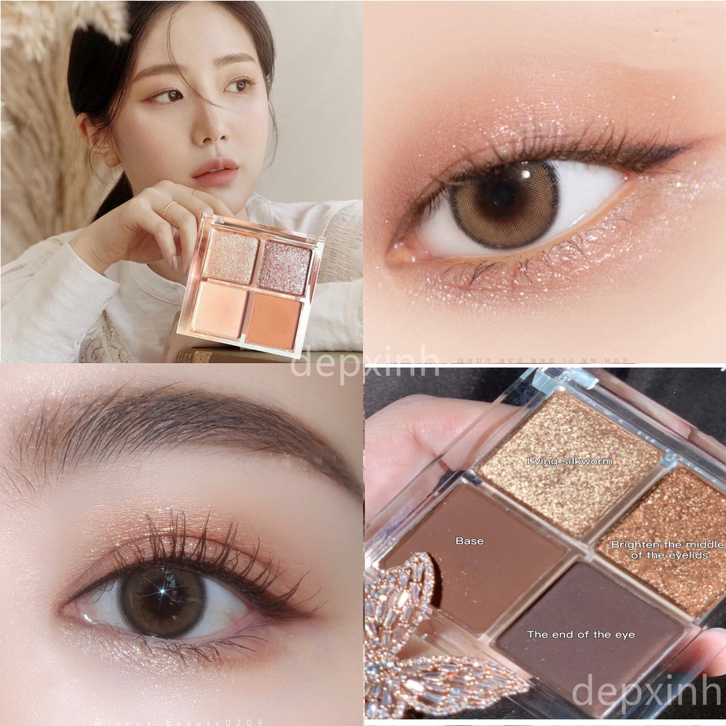 [Hàng mới về] Bảng phấn mắt 4 màu trang đIểm mắt khói Jaded tông cam đất cam đào