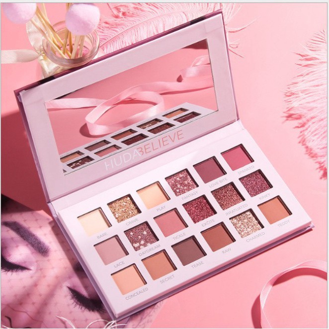 GDT [FREESHIP TỪ 50K]Bảng Phấn Mắt Nhũ New Nude Huda Believe Nội Địa Trung HUDA01 20 AO56