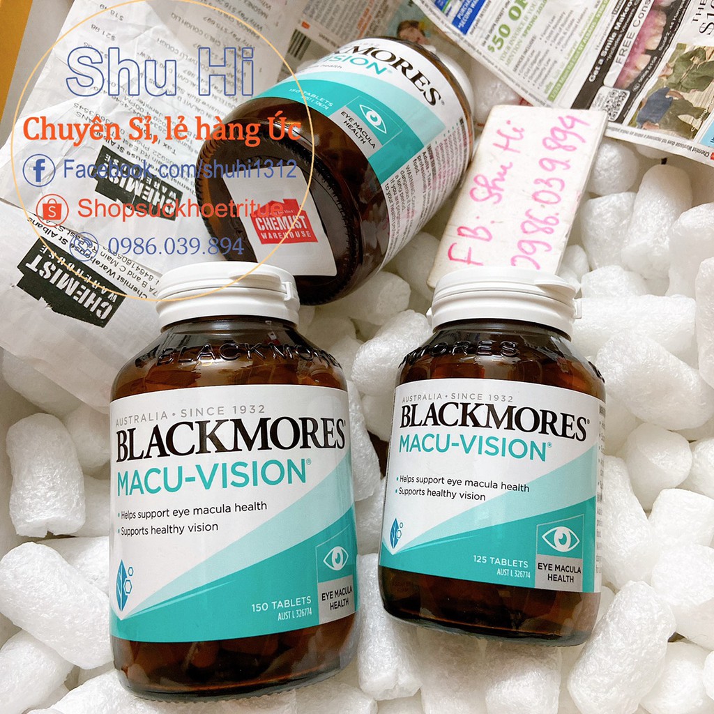 Viên uống bổ mắt Blackmores Macu Vision 30 viên, 125 viên, 150 viên Úc