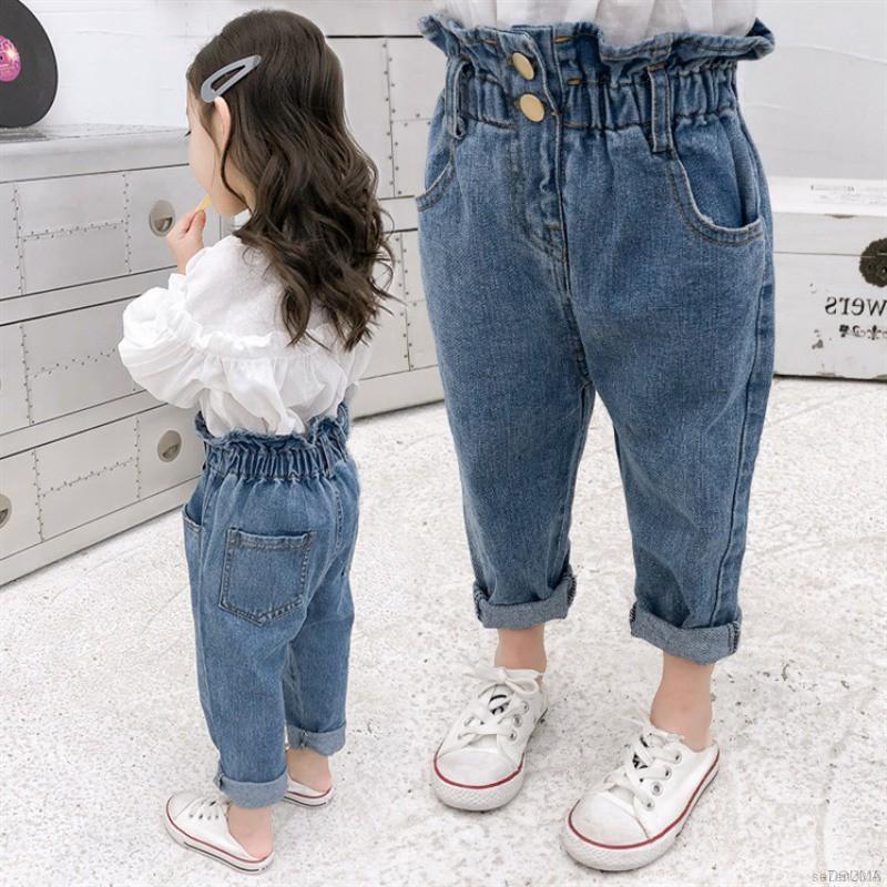 Quần jean denim lưng thun co giãn dành cho bé gái