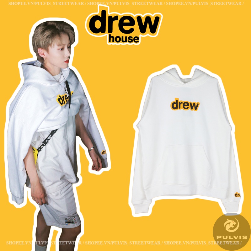 ⚡️[Hight Quality] - Áo hoodie Drew House Secret Logo White cao cấp full tag túi, áo hoodie justin bieber