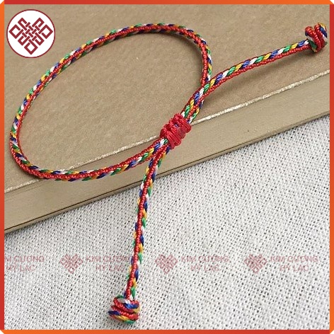 Vòng Tay Phong Thủy, Vòng Phong Thủy May Mắn Ngũ Sắc Mật Tông  Hàng Thủ Công