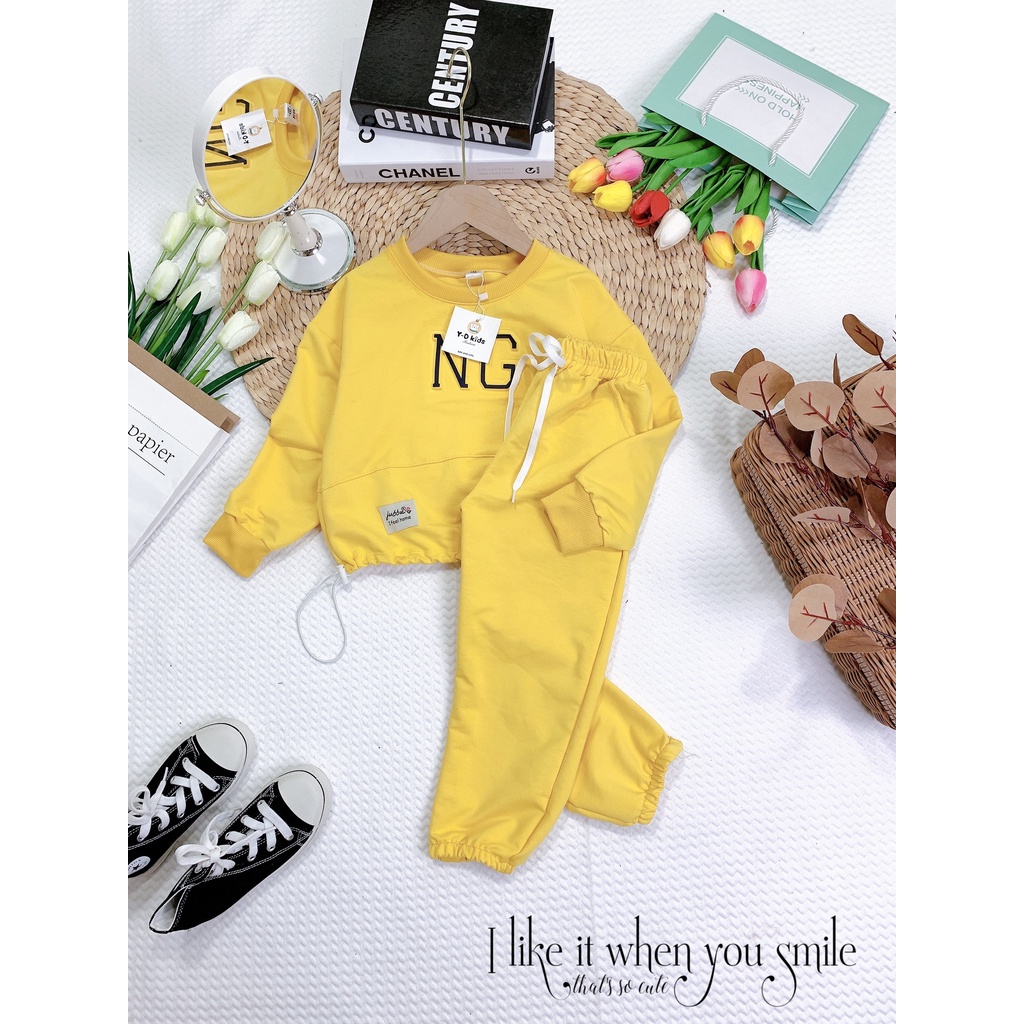 Bộ nỉ bé gái cao cấp NG size Đại 25-35kg XHN778