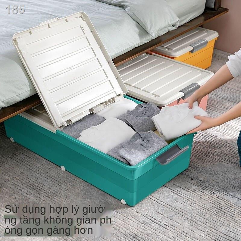 [Mới nhất ]Hộp đựng đồ dưới giường quần áo cỡ King bằng nhựa chăn bông kiểu ngăn kéo phẳng có nắp