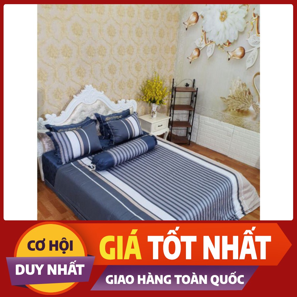 Bộ chăn ga phủ trần bông lụa 60s