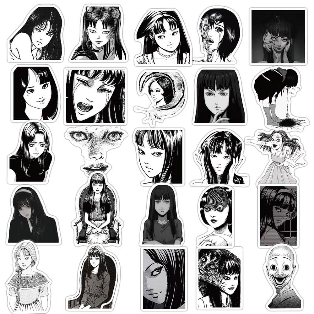 Bộ 50 Miếng Dán Hình Anime Kawakami Tomie Chống Thấm Nước Trang Trí Ván Trượt/Laptop/Vali