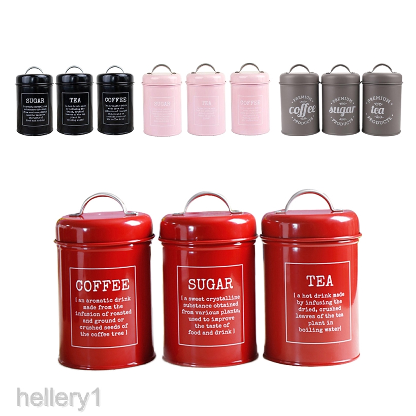 [HELLERY1] Various Tea Coffee Sugar Jar Spices Dry Foods Kitchen Storage Canister Caddy