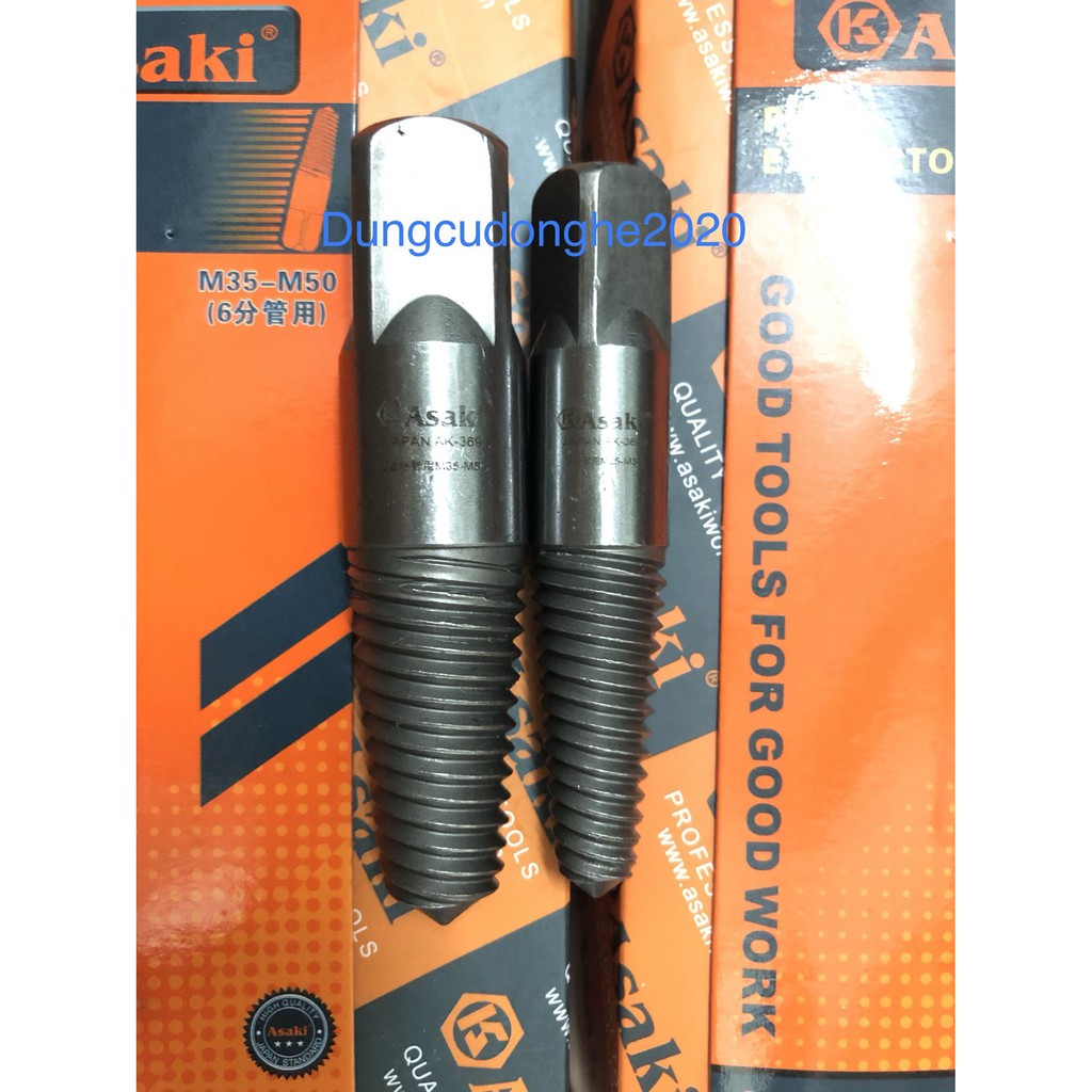 Mũi taro tháo ren ống nước bị gãy ASAKI AK-3693 ren M25-M35 & AK-3694 ren M35-M50