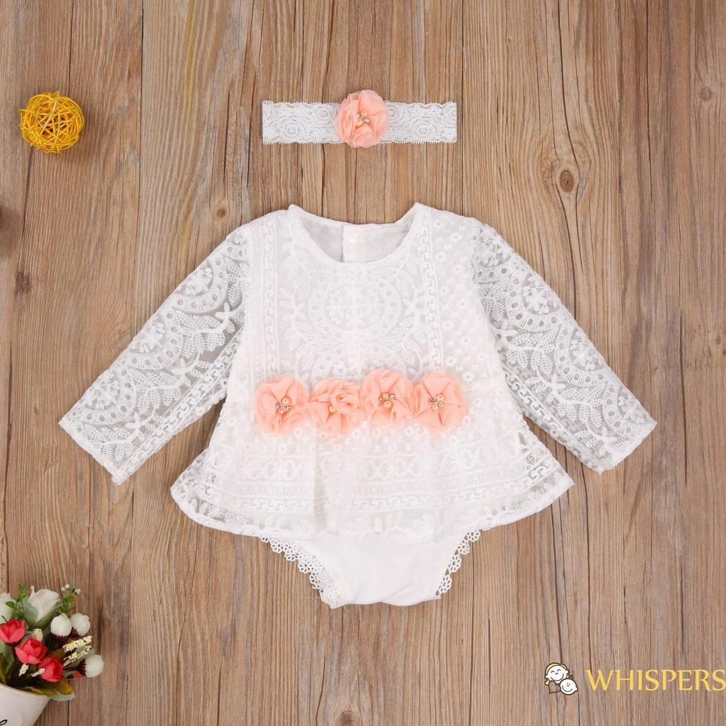 Áo Liền Quần Phối Ren Xinh Xắn Dành Cho Bé Gái