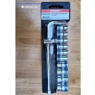 Bộ típ 1/2 inch crossman 12 món cần cong 99-021c