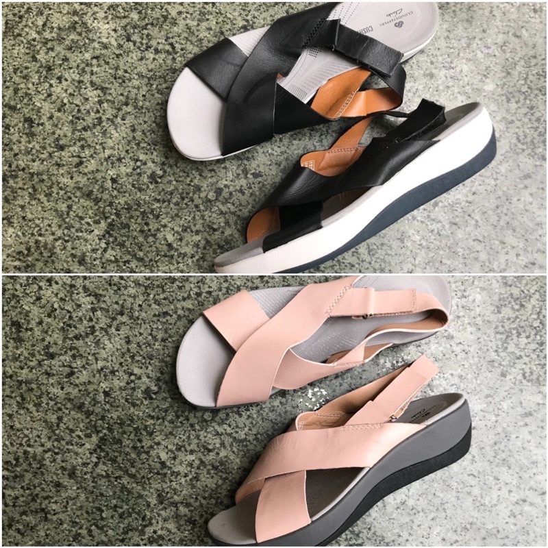 Giày sandal CLARK quai chéo da thật xuất dư xịn
