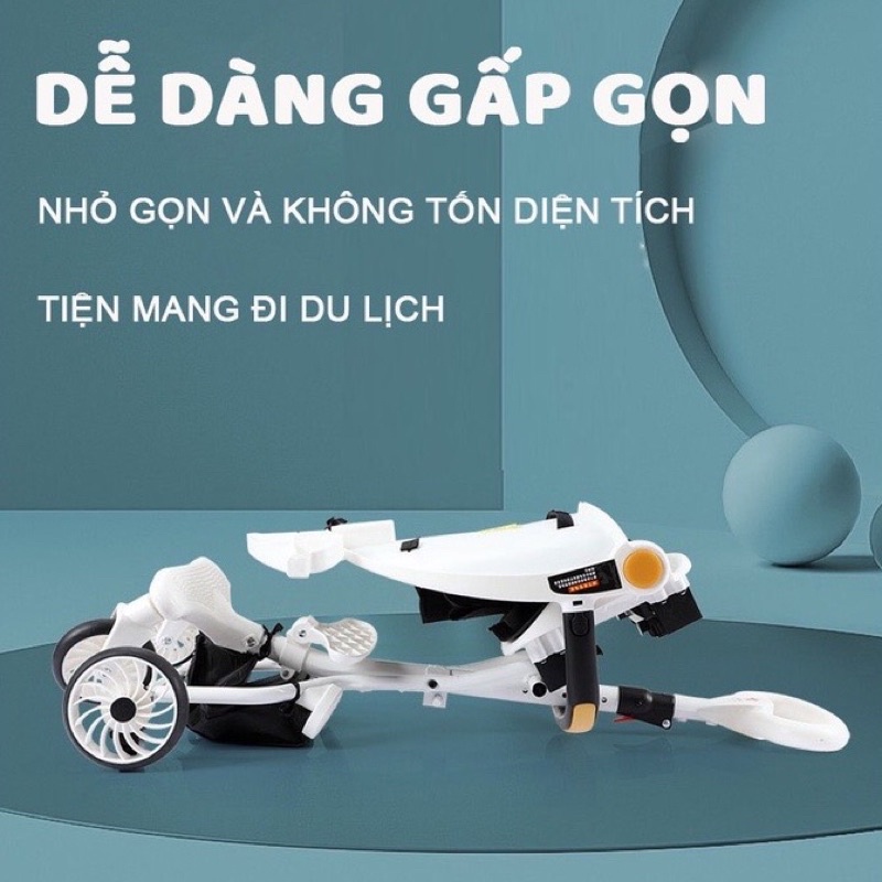 XE ĐẨY 2 CHIỀU GẤP GỌN CÓ CHẾ ĐỘ NGẢ TỰA LƯNG V-BABY- MẪU MỚI 2022