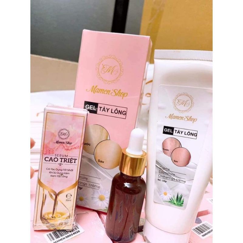 (Tặng serum triệt lông) Combo gel tẩy lông Mamen và serum triệt lông Mamen