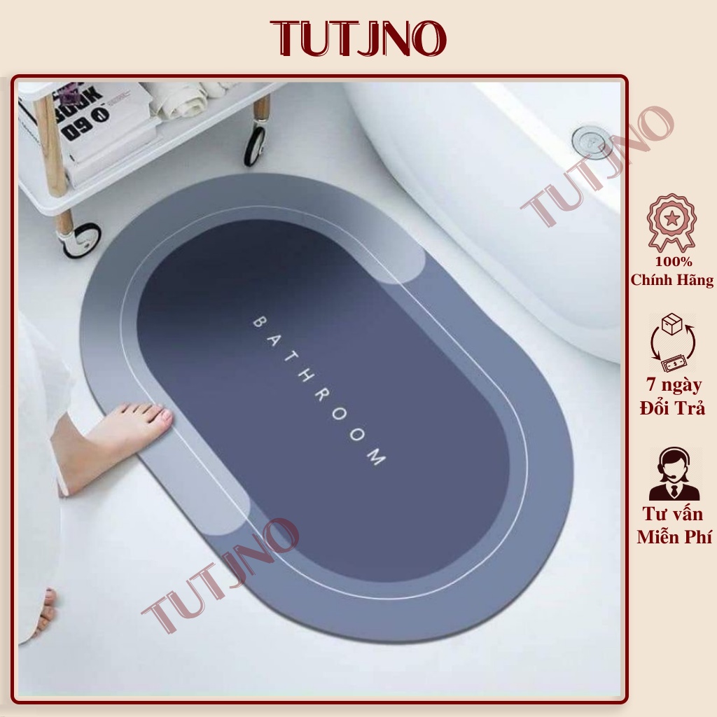Thảm lau chân nhà bếp nhà tắm silicon thấm nước chống trượt - thảm chùi chân thấm nước chống trượt siêu thấm hút TUTJNO