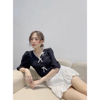 Sunny Top - Áo thun tăm hoạ tiết nơ nổi
