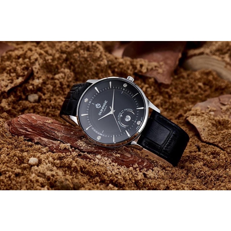 ĐỒNG HỒ ĐÔI DÂY DA NAM + NỮ SUNRISE CHÍNH HÃNG MẶT KÍNH SAPPHIRE CHỐNG TRẦY DÂY DA