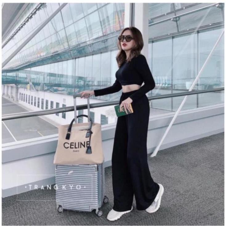 Sét Đồ Bộ Thể Thao Áo Croptop Tay Dài & Quần Ống Rộng | BigBuy360 - bigbuy360.vn