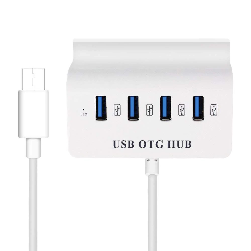 Hub OTG Chia 4 Cổng USB Đầu Type C Có Giá Đỡ Điện Thoại