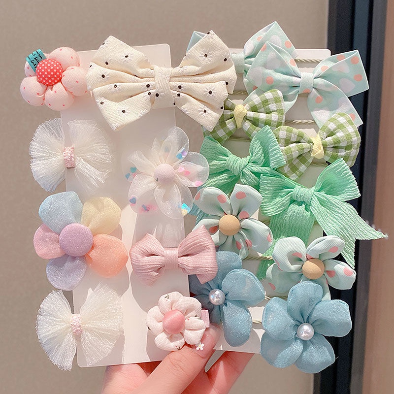 Kẹp Tóc Cao Su Đính Nơ Họa Tiết Hoạt Hình Dễ Thương Cho Bé Gái