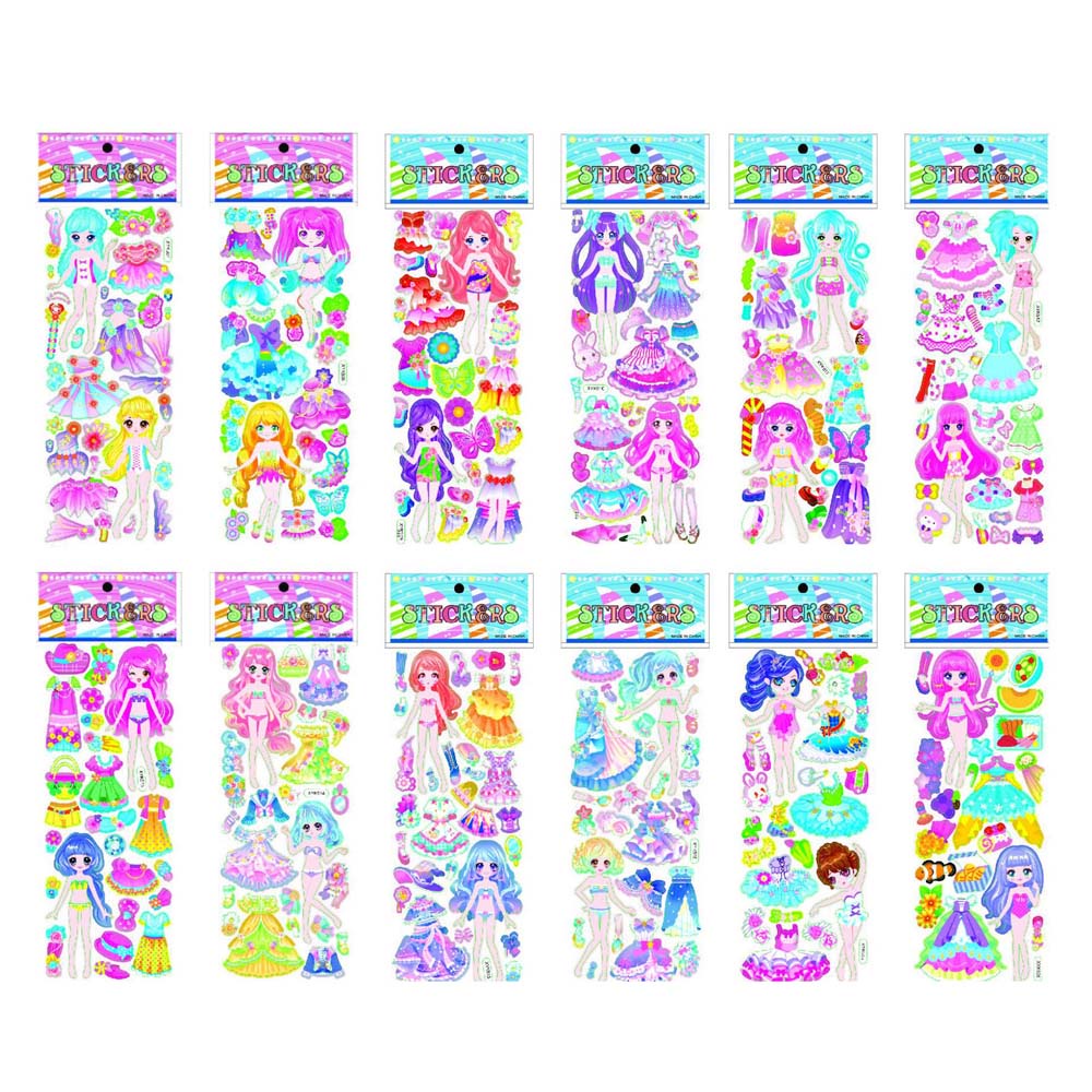 Set 20 tấm hình dán hoạt hình 3D cho bé