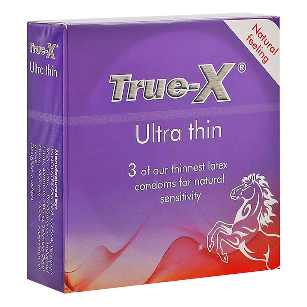 Bao cao su True-X Ultra thin siêu mỏng(Hộp/3 cái)