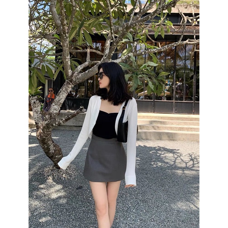 Áo Khoác cardigan Dệt Kim Dáng Ngắn Thời Trang Xuân Hè Mới Dễ Phối Đồ Dành Cho Bạn Nữ