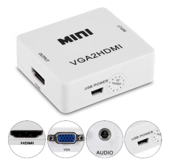 Bộ Chuyển Đổi Vga Sang Hdmi 1080p Full Hd Với Âm Thanh Audio (Dvr Pc Laptop Sang Tv)