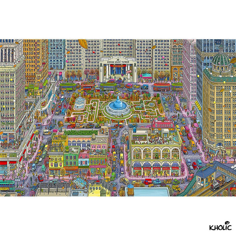 Labyrinth city, trò chơi ghép hình bằng gỗ, trò chơi ghép hình 500/1000 miếng, đồ chơi phát triển