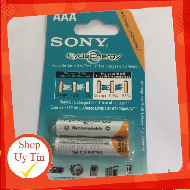 (HÀNG MỚI VỀ) Pin sạc sony AAA 4300mAh vỉ 2 viên