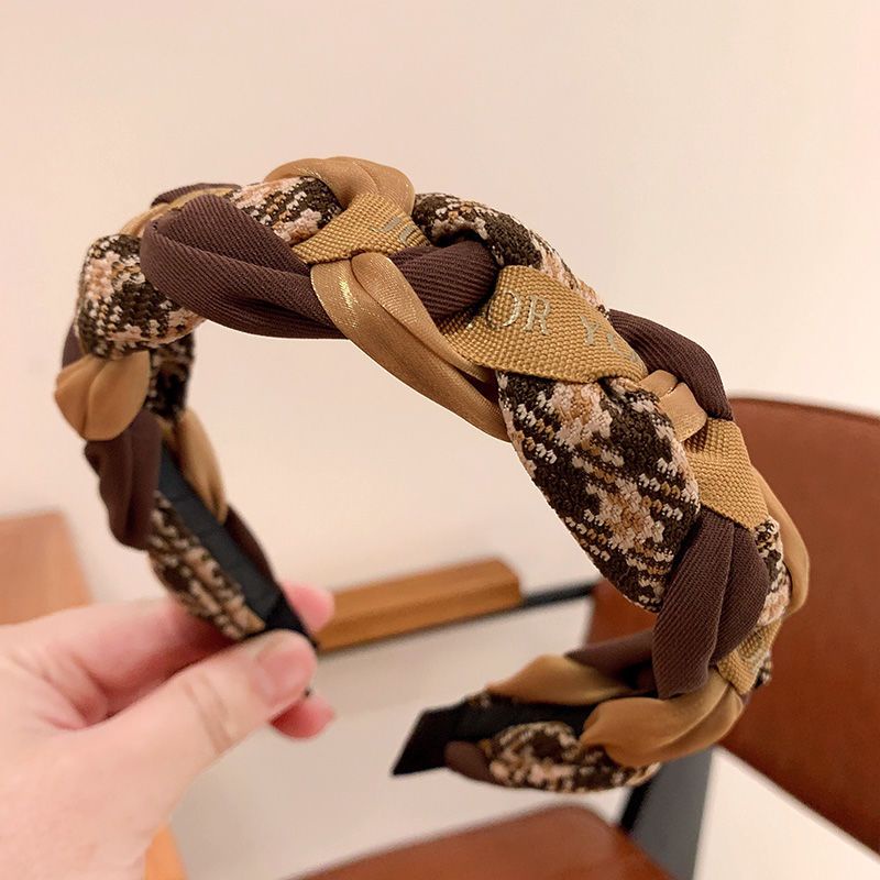 Băng Đô Cài Tóc Rửa Mặt Họa Tiết Houndstooth Cao Cấp Phong Cách Hàn Quốc 2022
